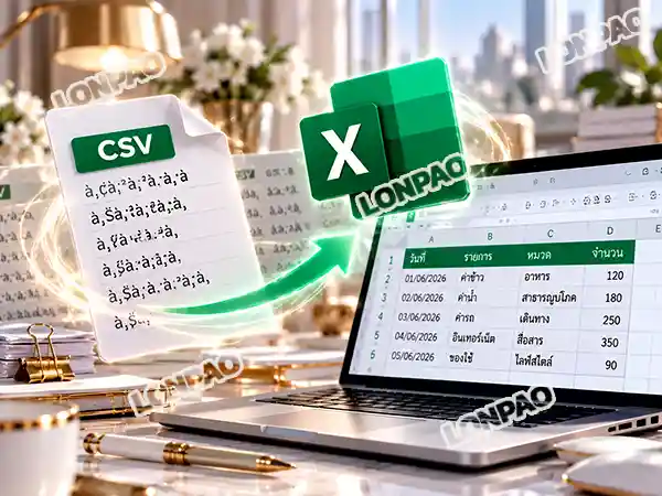 csv ภาษาไทยเพี้ยน