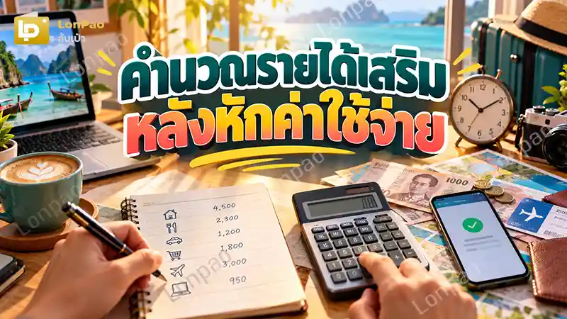 คำนวณรายได้เสริมหลังหักค่าใช้จ่าย