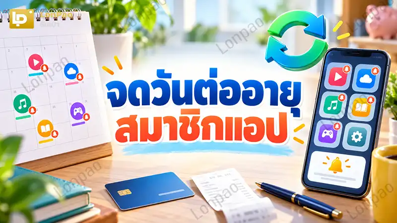 จดวันต่ออายุสมาชิกแอป