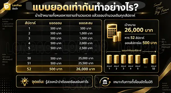 ตารางออมเงิน 52 สัปดาห์