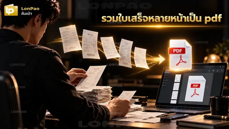 รวมใบเสร็จหลายหน้าเป็น pdf