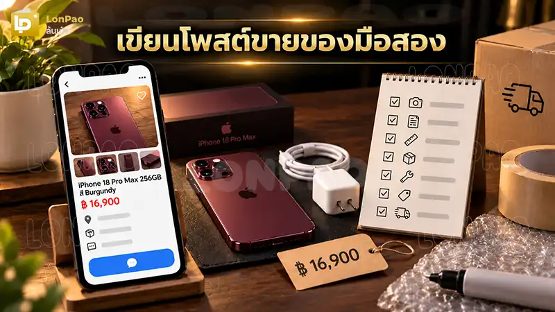 เขียนโพสต์ขายของมือสอง