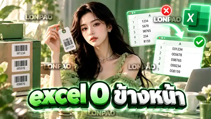 excel 0 ข้างหน้า