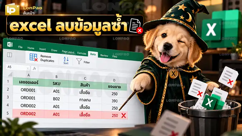 excel ลบข้อมูลซ้ำ