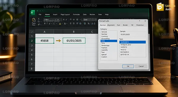 excel วันที่เป็นตัวเลข