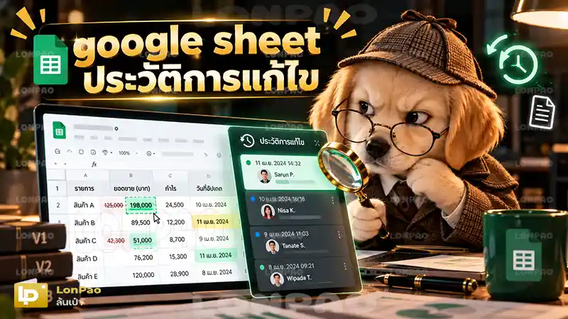 google sheet ประวัติการแก้ไข