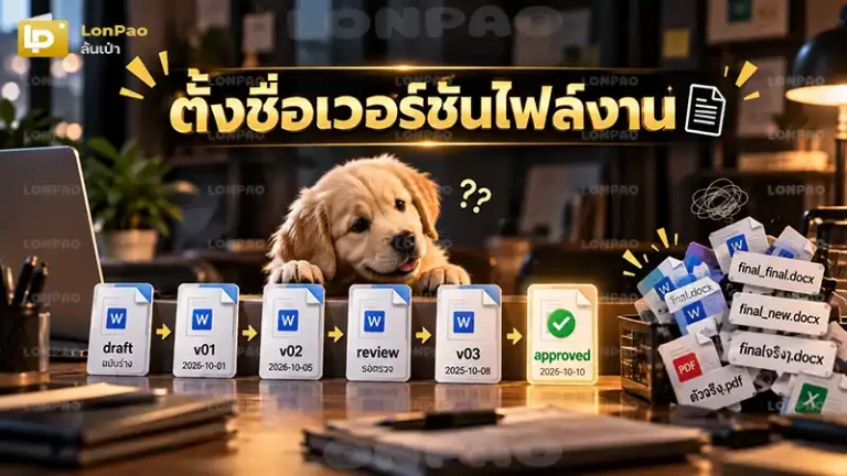 ตั้งชื่อเวอร์ชันไฟล์งาน