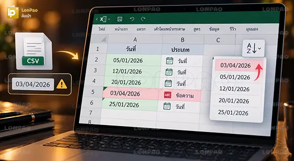 เรียงวันที่ excel