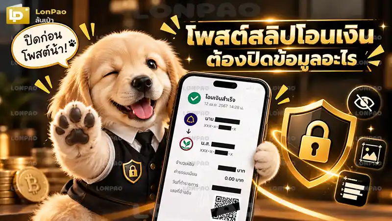 โพสต์สลิปโอนเงิน ต้องปิดข้อมูลอะไรบ้างก่อนแชร์